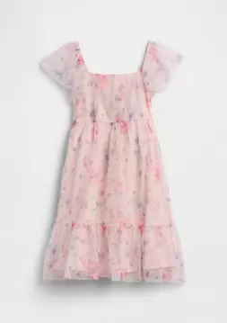 Kız Çocuk | Tulle Flutter Sleeve Elbise