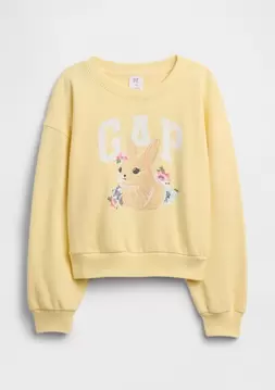 Kız Çocuk | Oversized Wedge Grafik Baskılı Sweatshirt