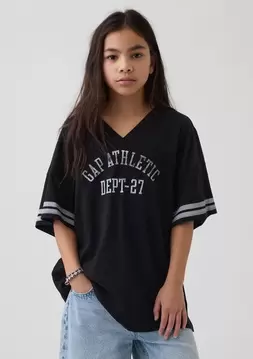 Kız Çocuk | Oversized Gap Athletic Logo Jersey T-Shirt
