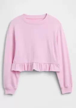Kız Çocuk | Relaxed Fransız Havlu Kumaş Peplum Sweatshirt