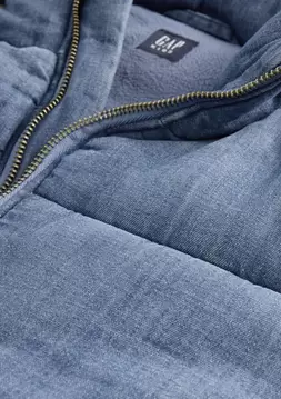 Kız Çocuk | Cozy-Lined Denim Şişme Puffer Mont