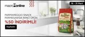 16 - 31 Mart Parmareggio Snack Parmesan İkinci Ürün %50 İndirimli!
