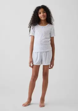 Kız Çocuk | Recycled Pointelle Pijama T-Shirt Üst