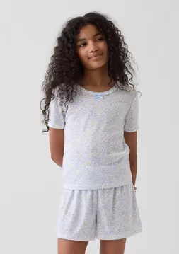 Kız Çocuk | Recycled Pointelle Pijama Şort Takım