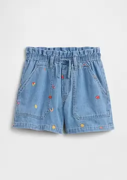 Kız Çocuk | High Rise Relaxed Pull-On Denim Şort