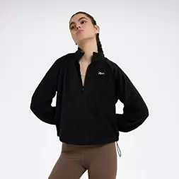 MYLA CROP 1/4 ZIP Siyah Kadın Ceket