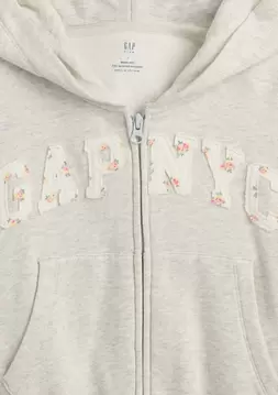 Kız Çocuk | VintageSoft Oversized Logo Fermuarlı Sweatshirt