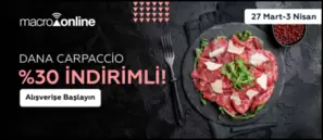 27 Mart - 3 Nisan Dana Carpaccio %30 İndirimli!