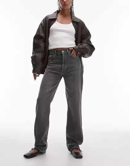 TOPSHOP Hohe Taille Gerade geschnitten Jeans