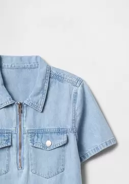 Kız Çocuk | Cepli Denim Elbise