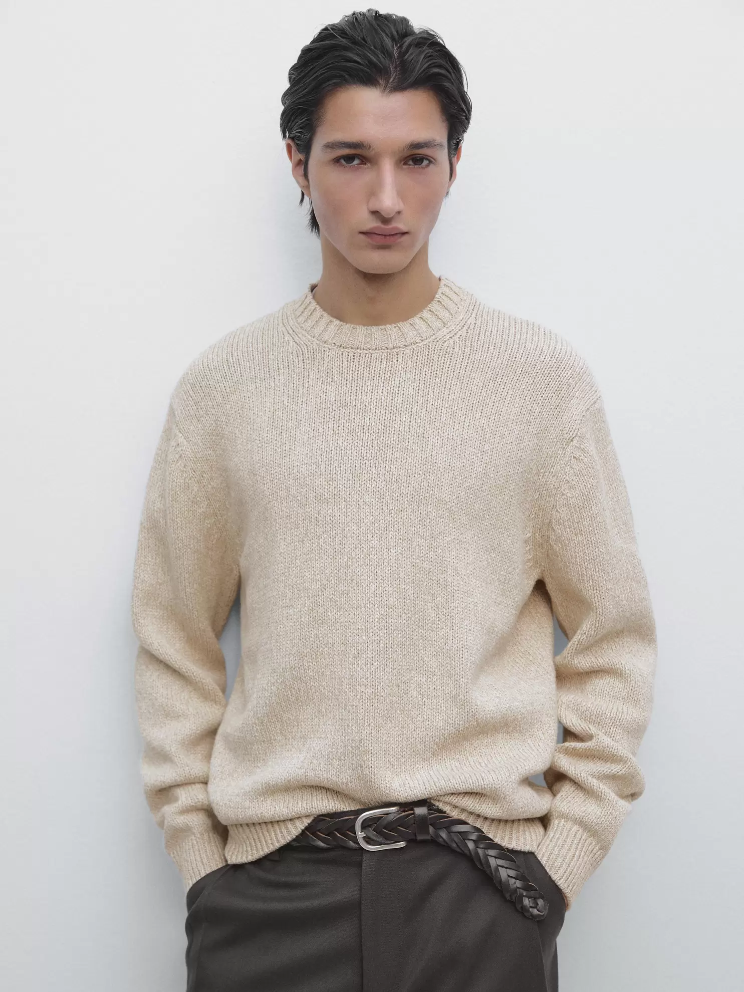 Bisiklet yaka pamuklu triko kazak