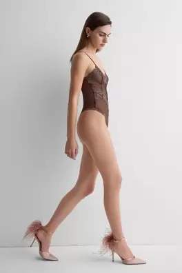 Pretty Flowers Tül ve Dantel Body