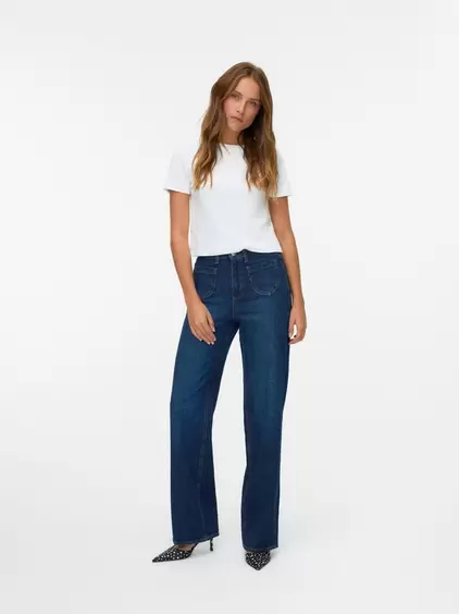 VMTESSA Hohe Taille Weiter Beinschnitt Jeans