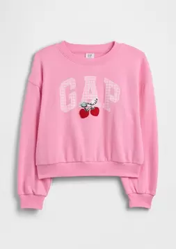 Kız Çocuk | Oversized Wedge Grafik Baskılı Sweatshirt