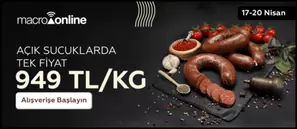 17 - 20 Nisan Açık Sucuklarda Tek Fiyat 949 TL / Kg!