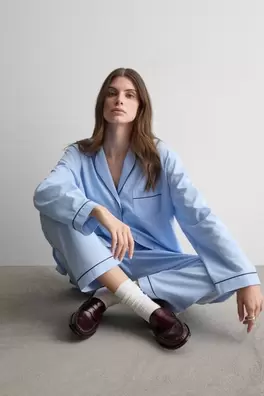 Chambray NI Pamuk ve Modal Uzun Pijama