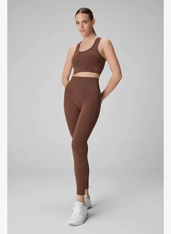 Gela Yüksek Bel, Esnek ve Toparlayıcı Spor Tayt Toprak