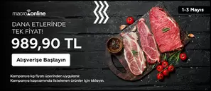 1 - 3 Mayıs Dana Etlerinde Tek Fiyat! 989,90 TL/Kg!