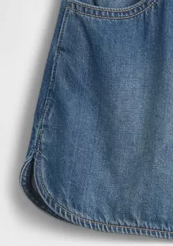 Kız Çocuk | High Rise Denim Easy Dolphin Şort