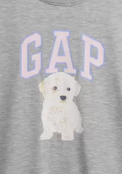 Kız Çocuk | Geri Dönüştürülmüş Oversized Grafik Logo Pijama T-Shirt