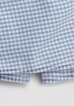 Kız Çocuk | Gingham Denim Wrap-Front Mini Şort Etek