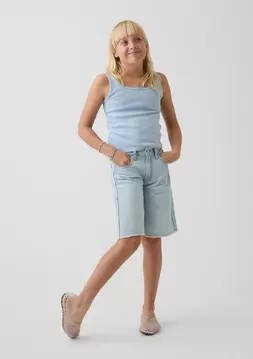 Kız Çocuk | Low Rise Longline Denim Şort