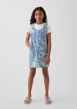 Kız Çocuk | Floral Denim Salopet
