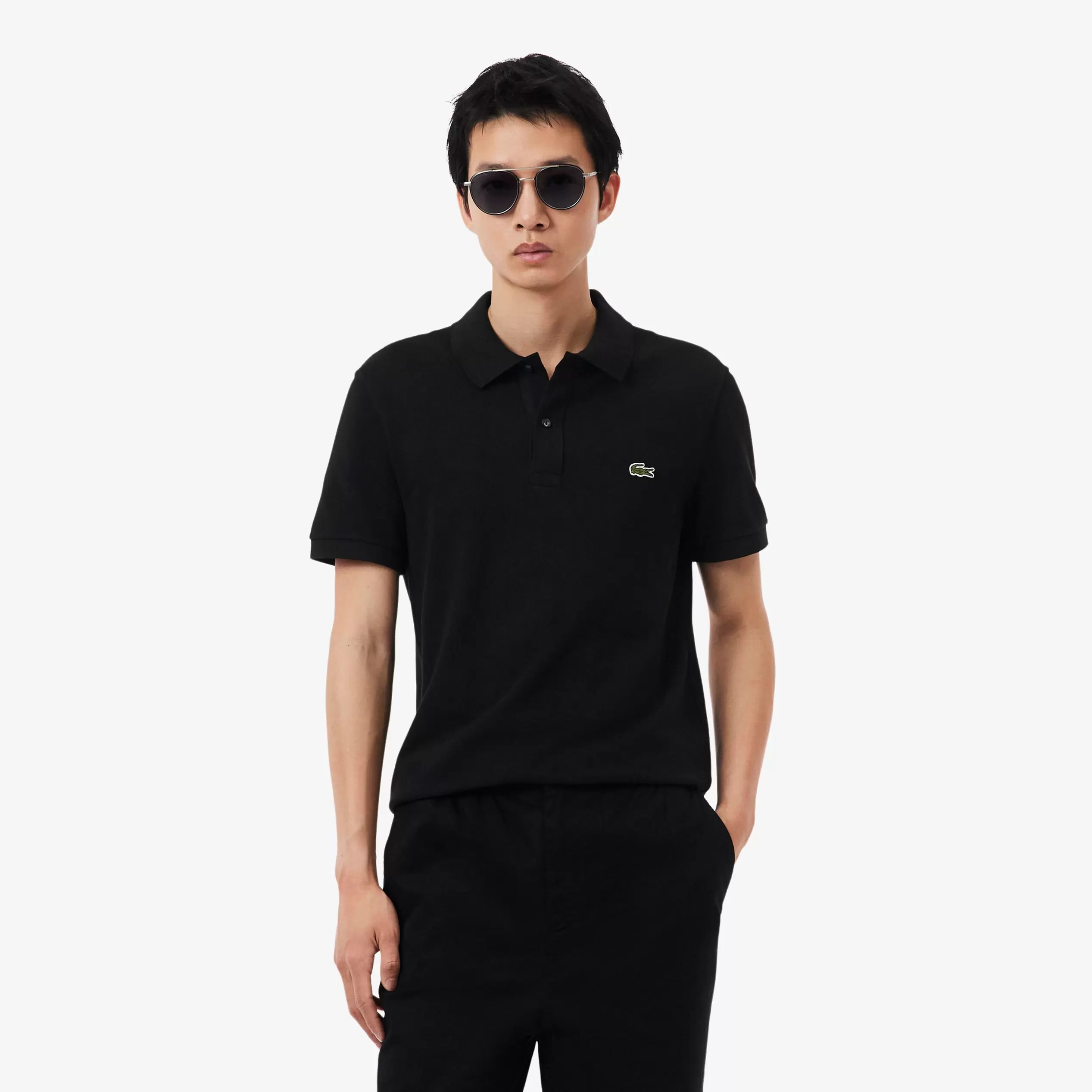 L.12.12 Erkek Slim Fit Siyah Polo