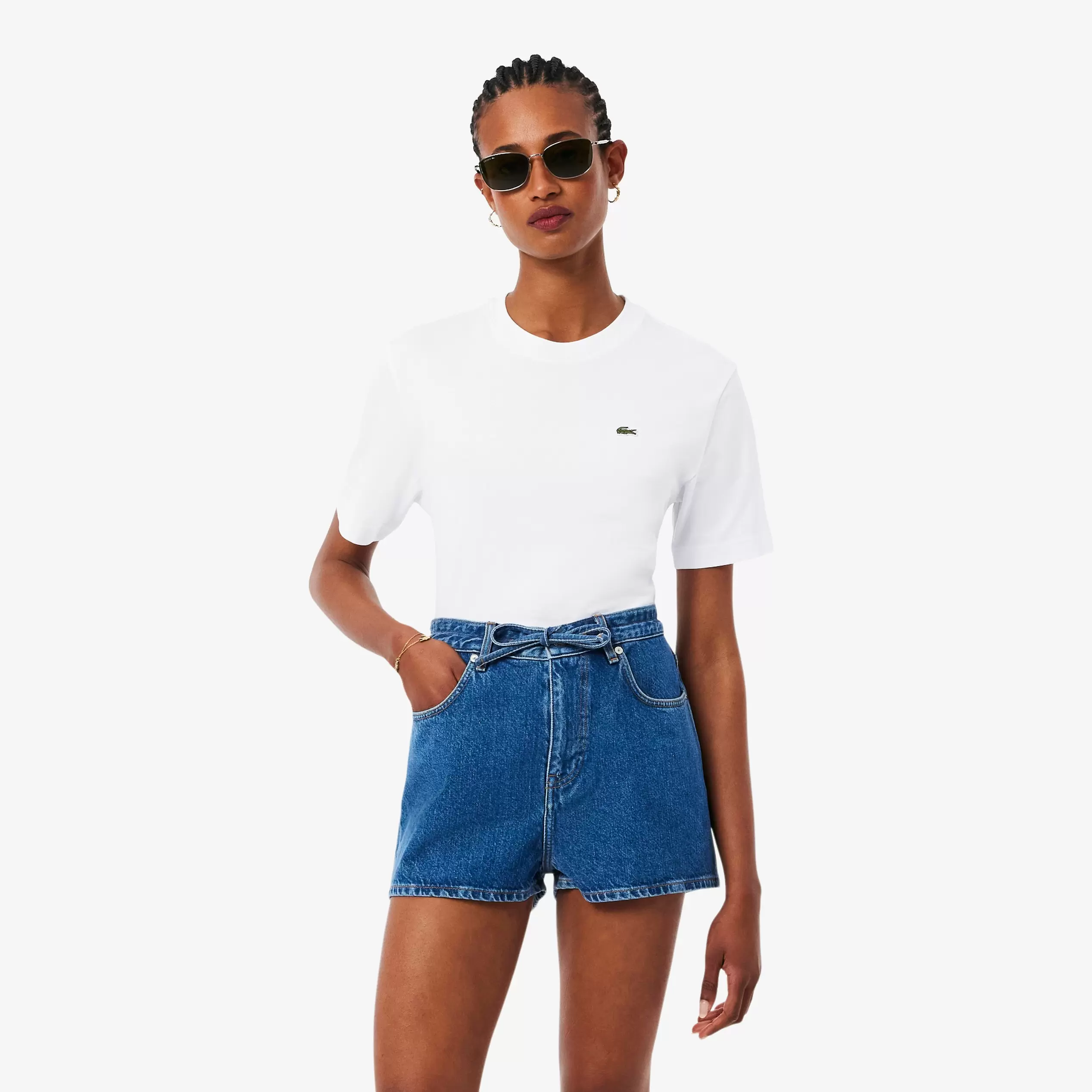 Kadın Relaxed Fit Bisiklet Yaka Beyaz T-Shirt