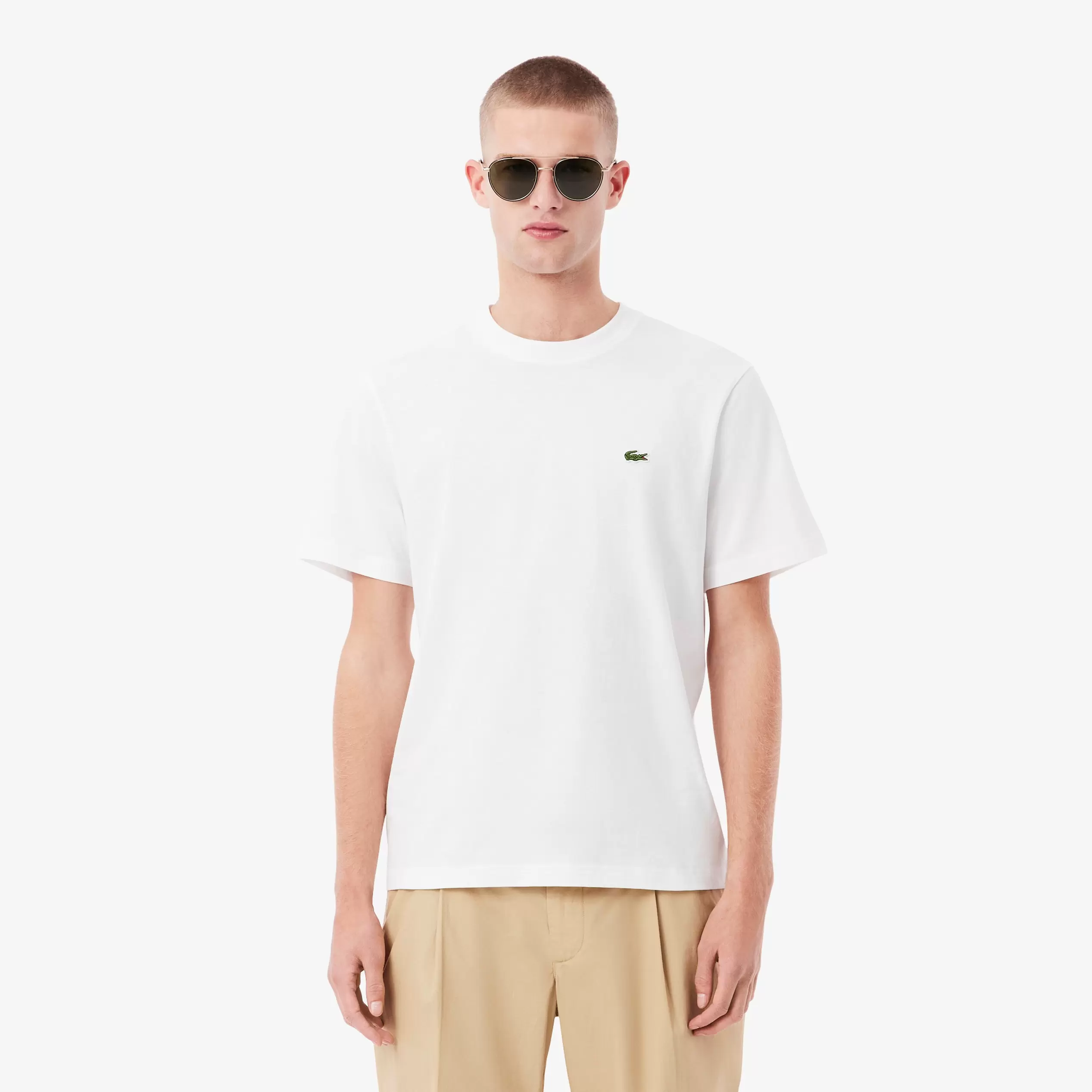 Erkek Classic Fit Bisiklet Yaka Beyaz T-Shirt