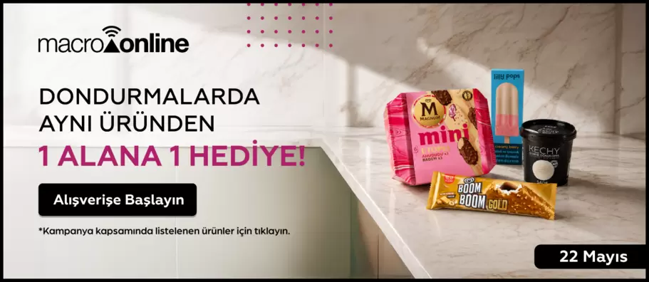 22 Mayıs Dondurmalarda Aynı Üründen 1 Alana 1 Hediye!