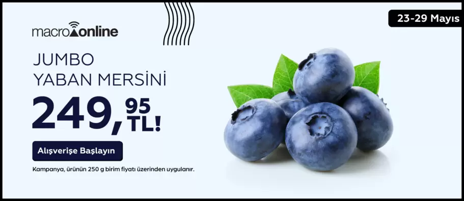 23 - 29 Mayıs Jumbo Yaban Mersini Paket 249,95 TL!