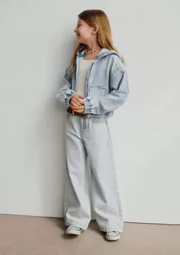 Kız Çocuk | High Rise Stride Wide-Leg Ankle Jean Pantolon
