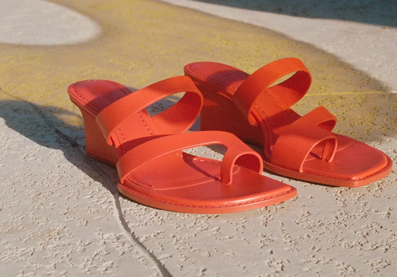 Wedge leather sandals
