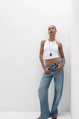 İnce Fitilli Superior Pamuklu Crop Top