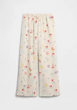 Kız Çocuk | Pull-On Wide-Leg Keten Karışımlı Pantolon