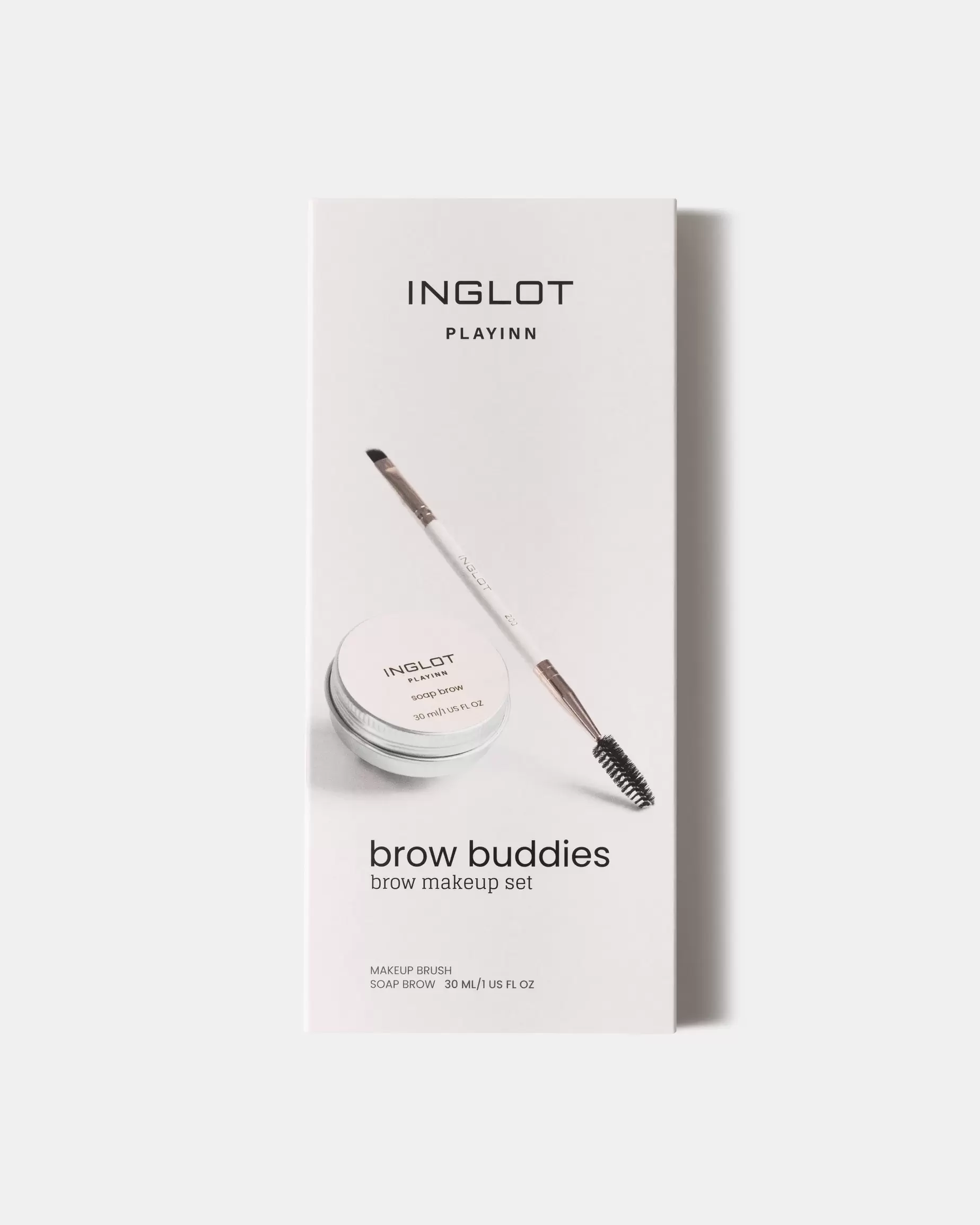 INGLOT PLAYINN Brow Buddies Kaş Şekillendirme Seti | Soap Brow 30 ml & Çift Taraflı Kaş Fırçası