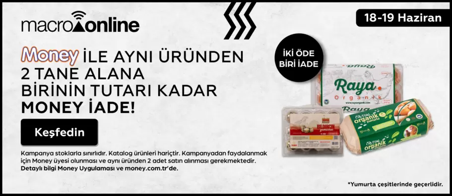 18 - 19 Haziran Yumurtalarda İki Öde Biri Tutarında Money İade!