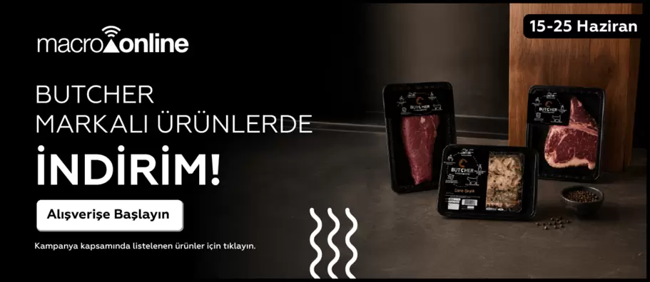 15 - 25 Haziran Butcher Markalı Ürünlerde İndirim!