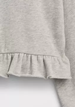 Kız Çocuk | Relaxed Fransız Havlu Kumaş Peplum Sweatshirt