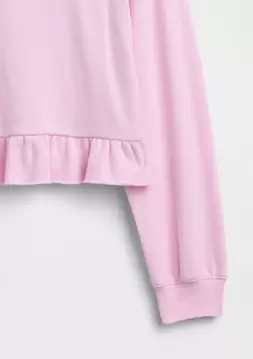 Kız Çocuk | Relaxed Fransız Havlu Kumaş Peplum Sweatshirt