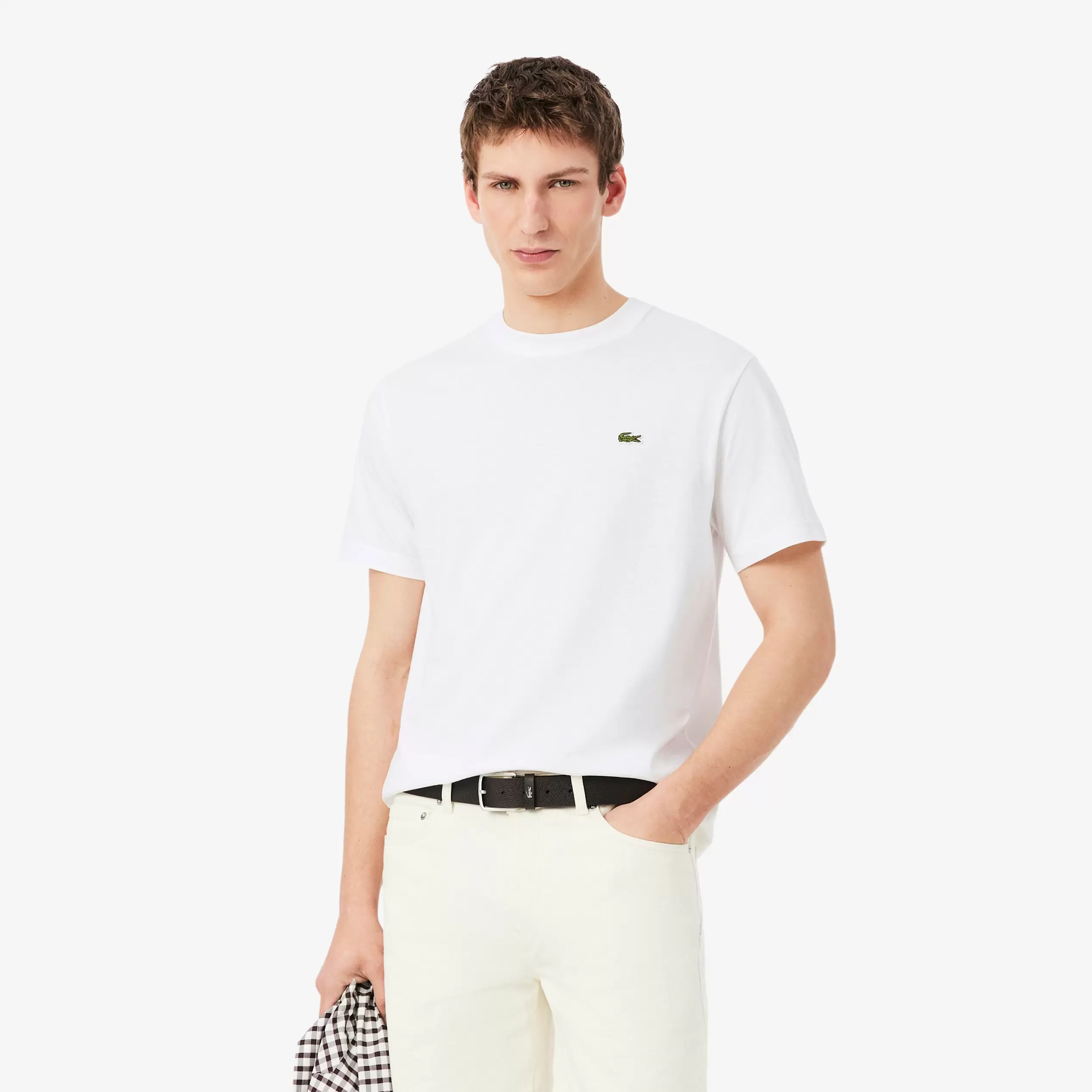 Erkek Classic Fit Bisiklet Yaka Beyaz T-Shirt