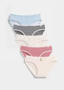 Kız Çocuk | Organik Stretch Pamuk Bikini Külot (5'li)
