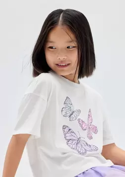 Kız Çocuk | Oversized Grafik Baskılı T-Shirt