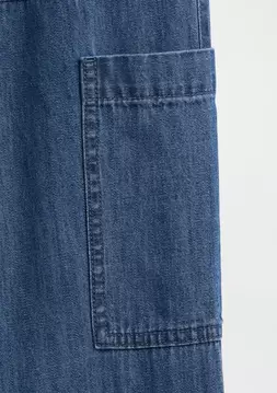 Kız Çocuk | Pull-On Relaxed Denim Kargo Pantolon