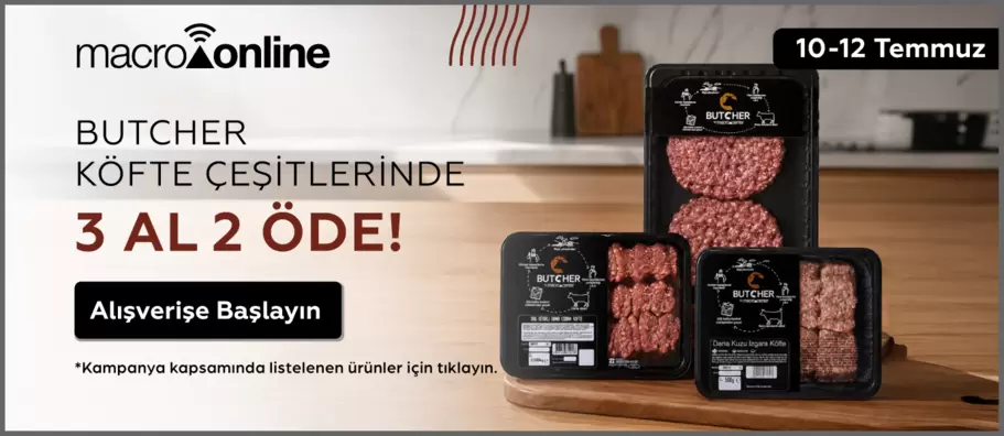 10 - 12 Temmuz Butcher Ürünlerinde 3 Al 2 Öde!