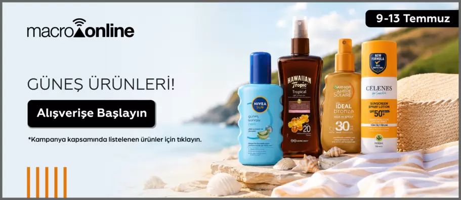 9 - 13 Temmuz Güneş Bakım Ürünleri!