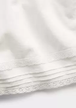 Kız Çocuk | Keten Karışımlı Dantel Kenar Detaylı Easy Şort
