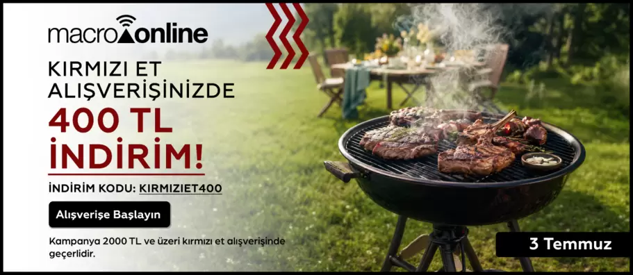 17-18 Temmuz Kırmızı Etlerde Geçerli 400 TL İndirim!