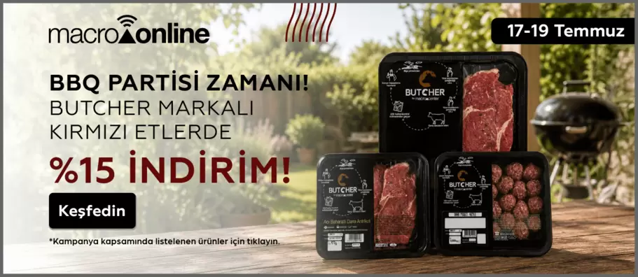 17 - 19 Temmuz Butcher Markalı Kırmızı Etlerde %15 İndirim!
